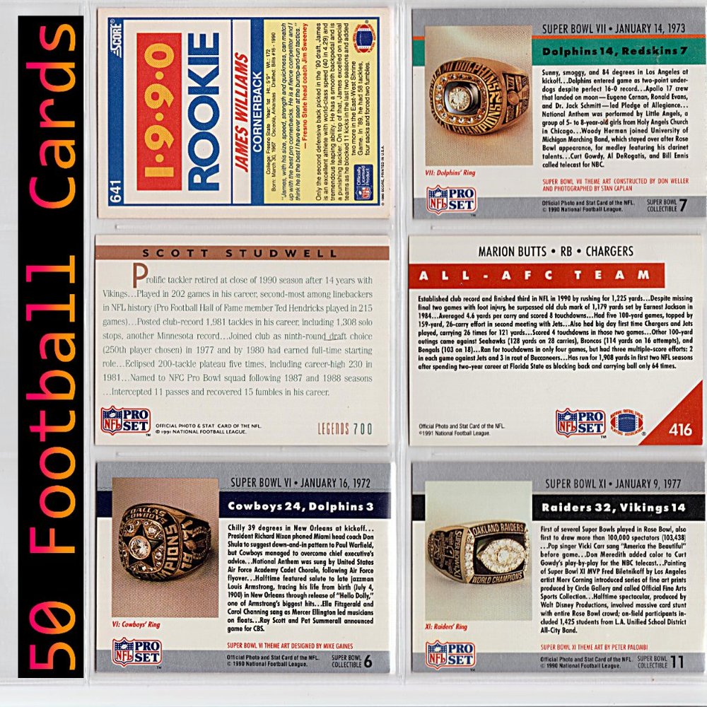 50 NFL Football Cards Sports Trading - Picture 2 of 3